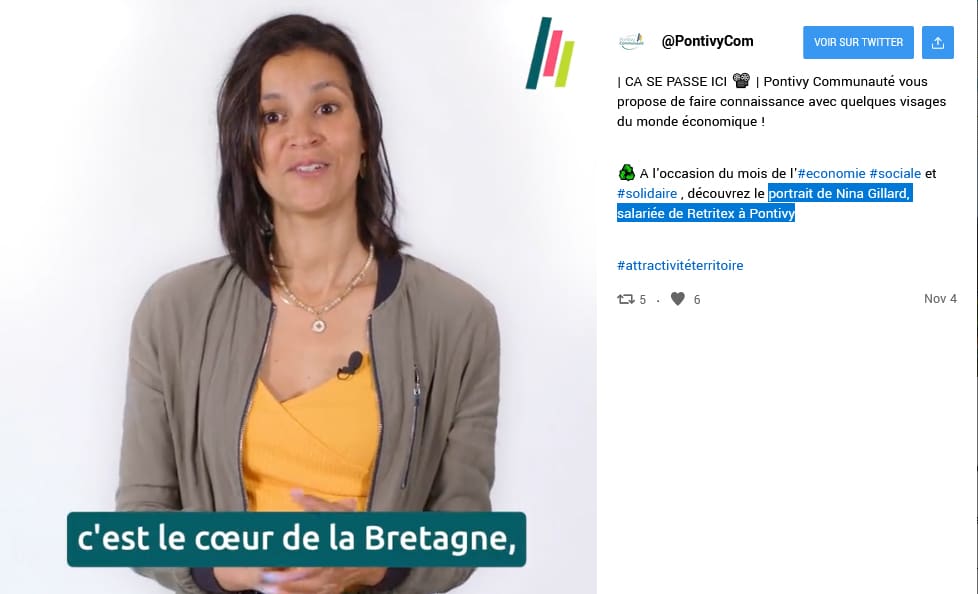 Portrait de Nina Gillard, salariée de Retritex à Pontivy